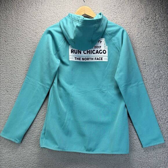 The North Face Women's L Hoodie Run Chicago Aqua Blue Pullover Oct 8 2011 NWT - Picture 2 of 15